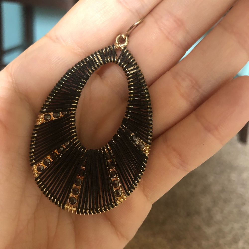 Back and Gold Thread earrings